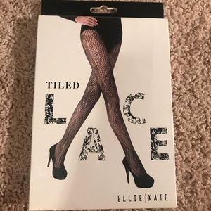 ELLIE AND KATE Tiled Lace Fishnet pantyhose